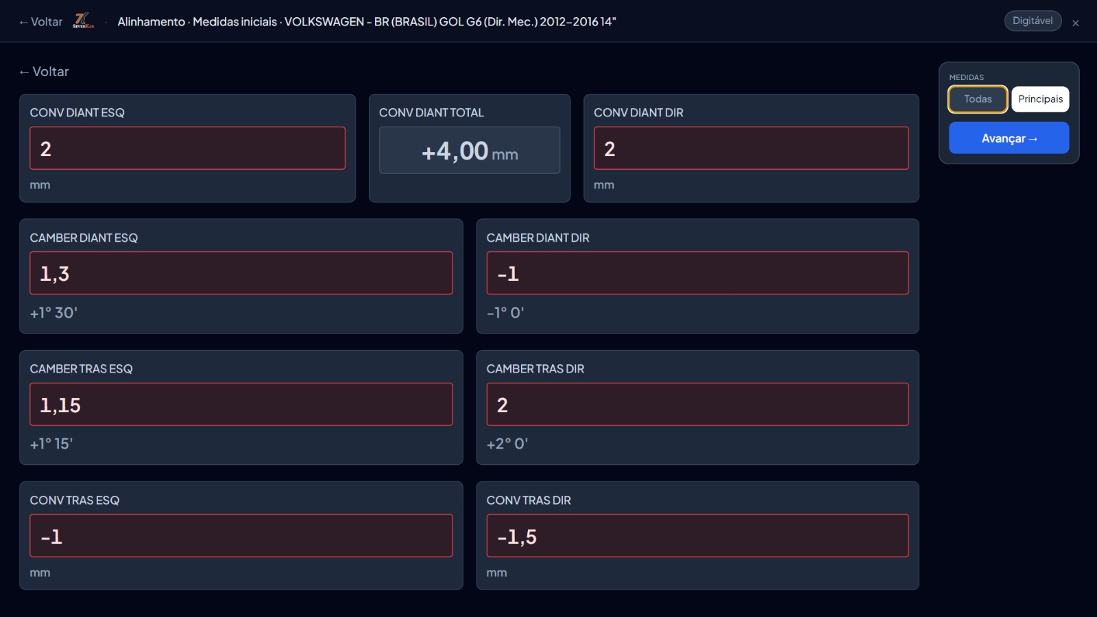 Software de Alinhamento - Atualização automática
